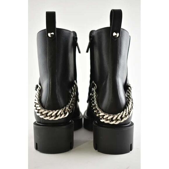 Christian Louboutin Maddic Max Flat Calf Black Silver Chain Combat Ankle Boot 36 - Picture 9 of 10